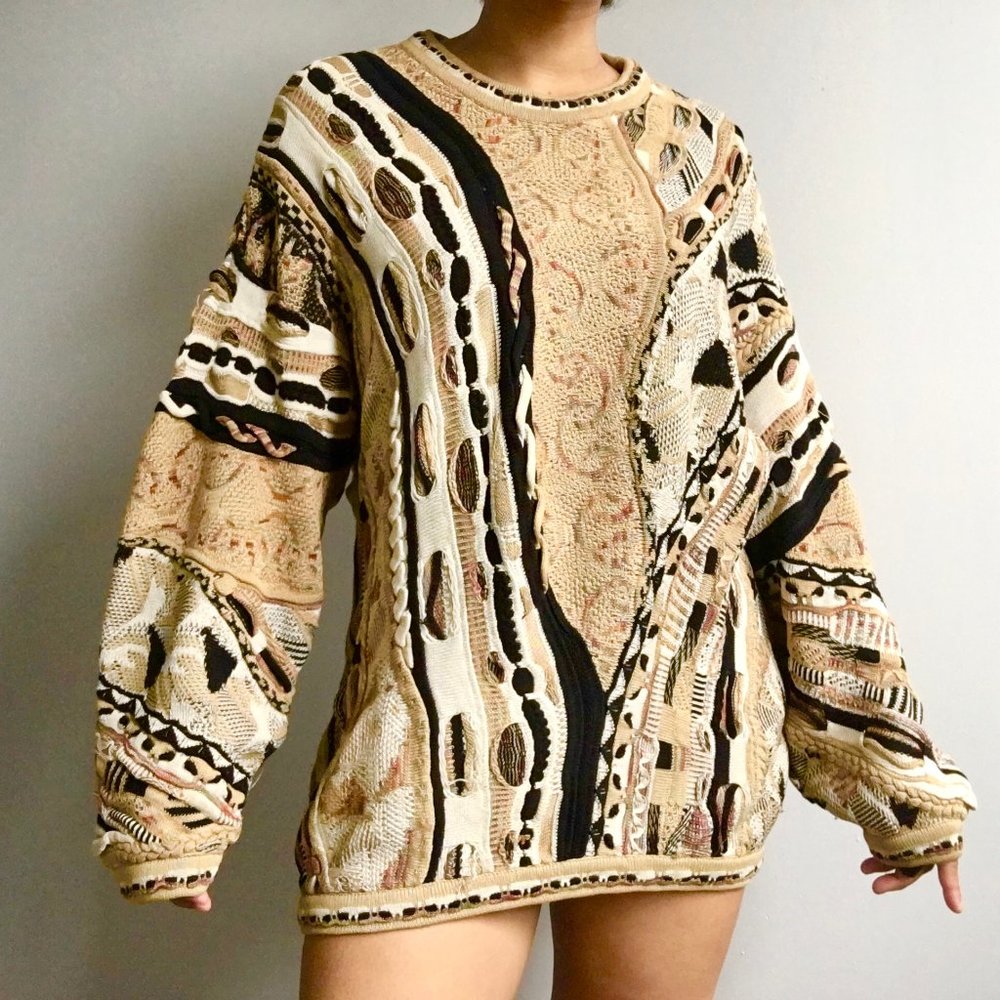 VINTAGE 1990s Tundra Textured Chunky Knit Sweater - Picture 1 of 8